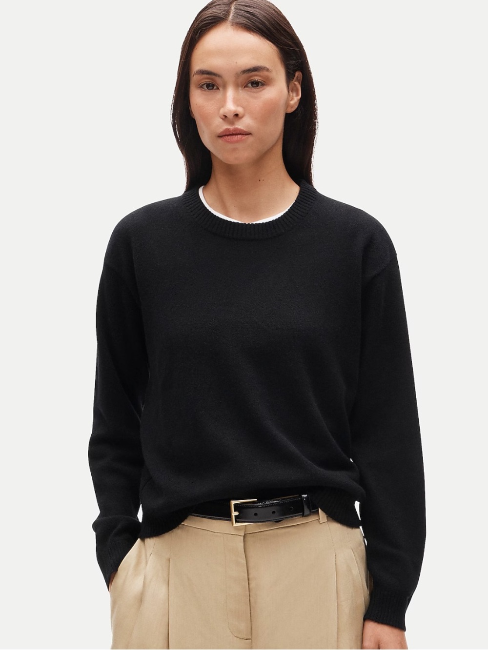 J. Crew Cashmere Black Crewneck Sweater . Size M . Style K1313